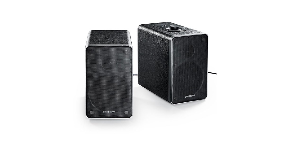 SANWA 木製Bluetoothスピーカー　新品 サンワ、高音・低音を好みに調整できる木製ブックシェルフ型