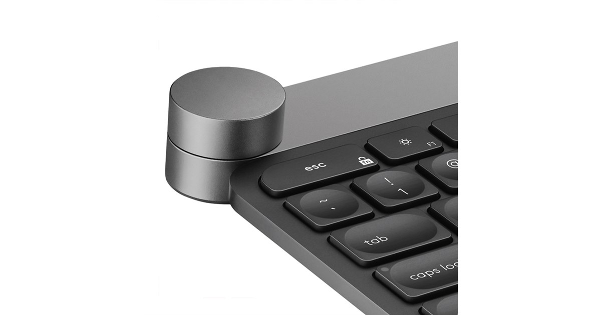 ロジクール、入力ダイヤル「CROWN」で作業を効率化する無線キーボード