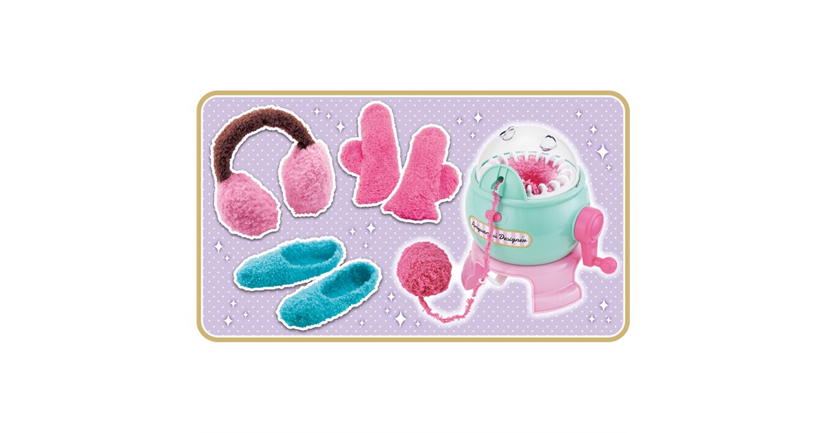 ハンドルを回してイヤーマフや手袋が編める「あみゅあみゅデザイナー