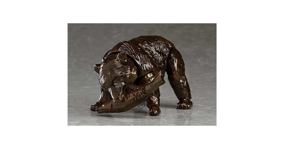 北海道の定番、鮭をくわえた木彫りの熊が「figma ヒグマ」として登場