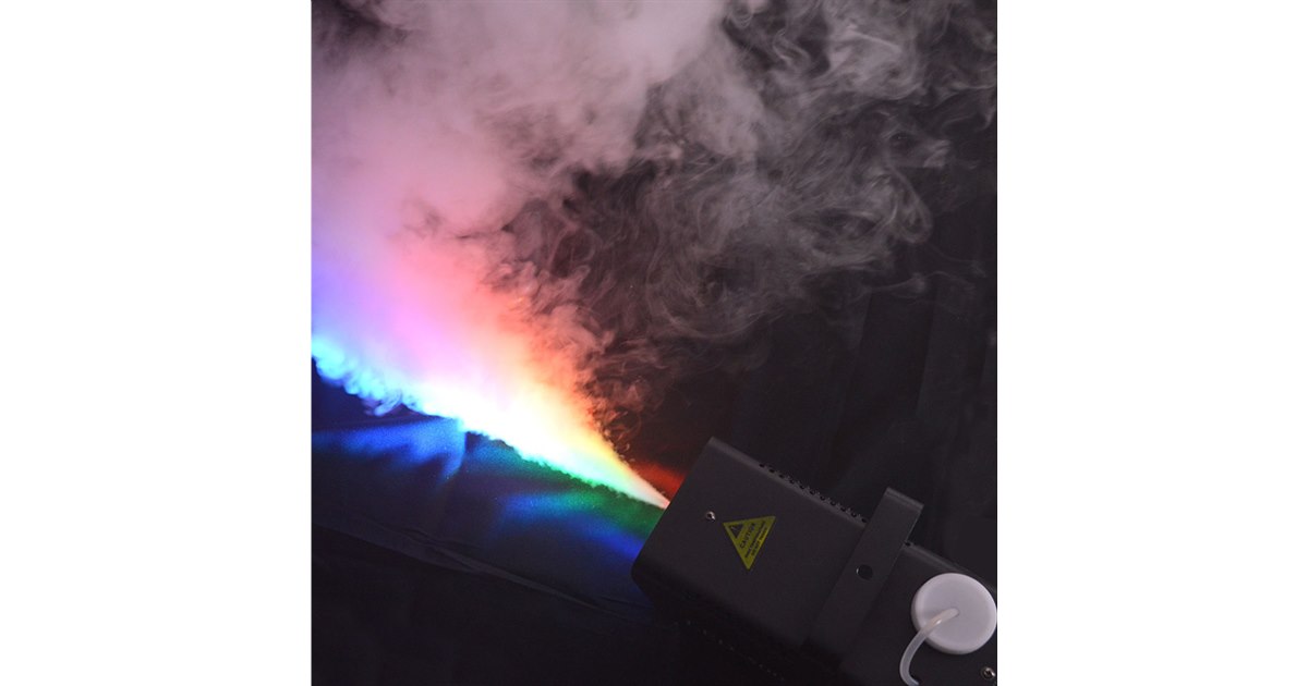 照明効果を向上させる、LEDカラーライト付きの小型スモーク