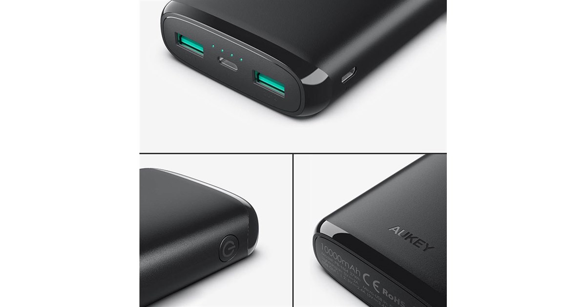 AUKEY、Lightning/MicroUSB入力に対応した大容量モバイルバッテリー