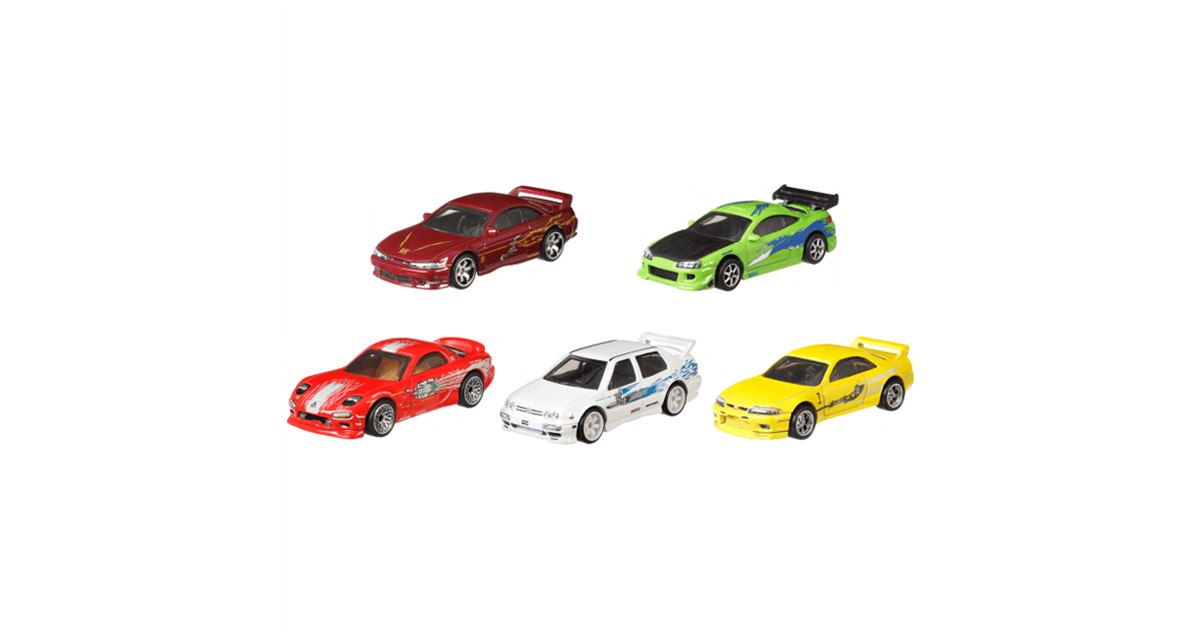 映画「ワイルド・スピード」第1作登場の車種を再現したミニカー5種