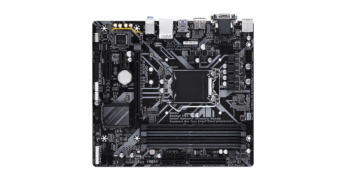 GIGABYTE、9,000円のエントリー向けMicro ATXマザーボード「B365M DS3H