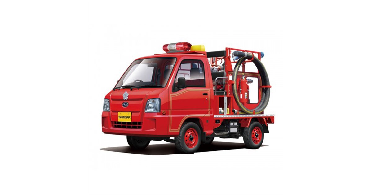 スバルの「サンバー消防車」1/24模型、中期型・後期型フロントパネル
