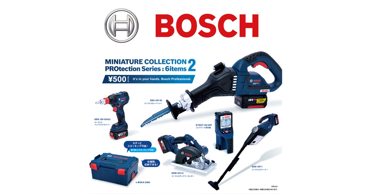 Boschの電動工具をミニチュアで再現、セーバーソーやL-BOXXなど全6種