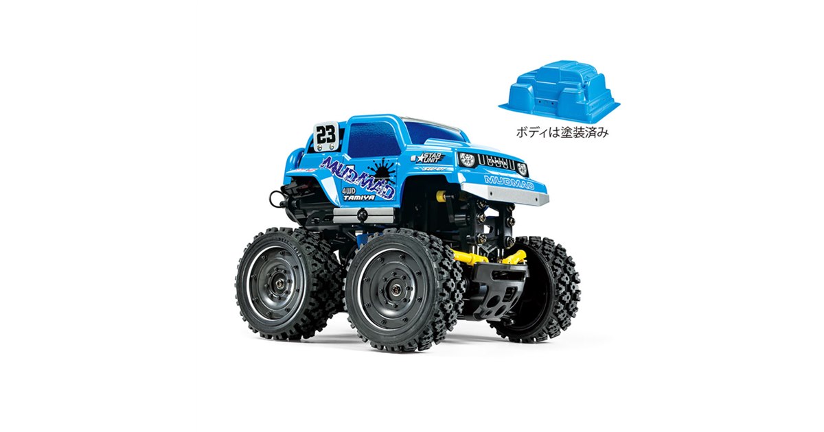 タミヤ、ライトブルーで塗装済みの電動RC「1/24 コミカルウイリー マッドマッド」 - 価格.com