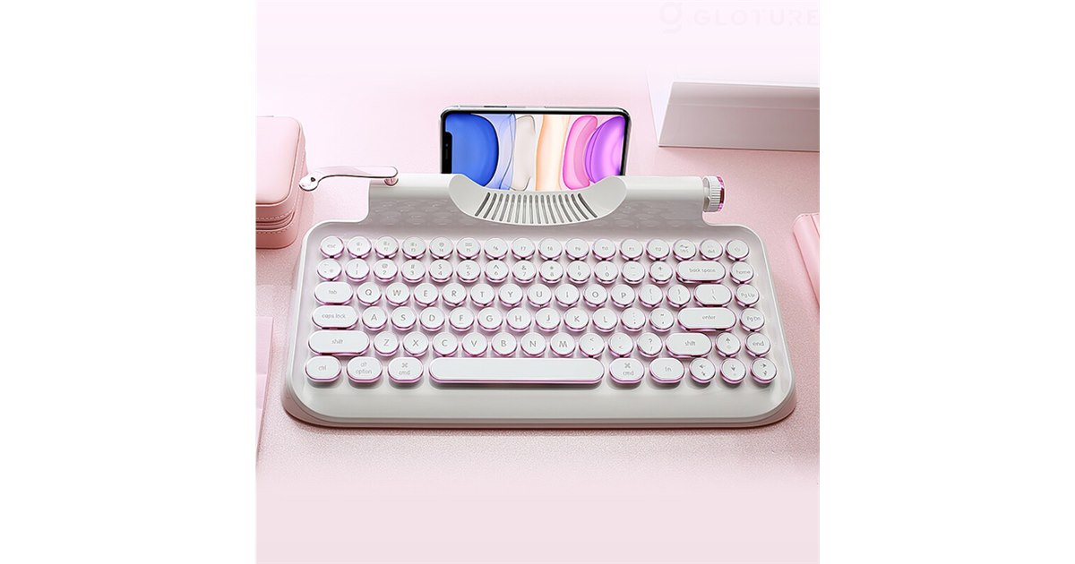 【knewkey】タイプライターキーボード ピンク Amazon | Camiysn タイプライタースタイル メカニカルゲーミング