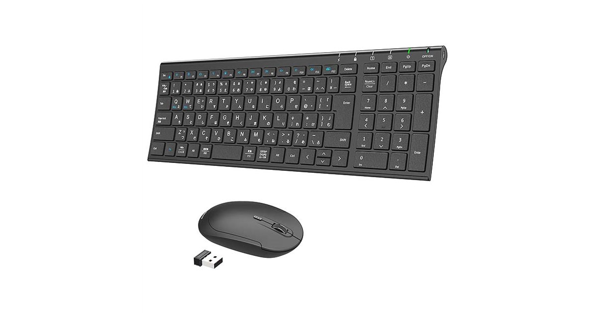 iClever、ワイヤレスキーボード＆マウスセットに新色ブラックを追加