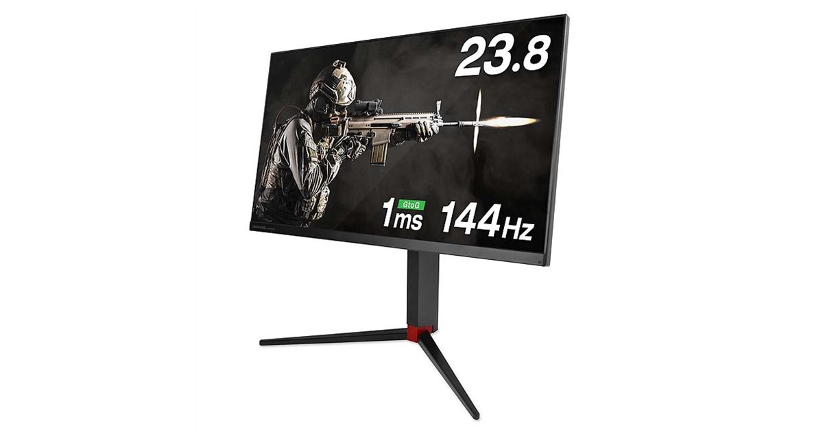 グリーンハウス、144Hz/1ms駆動に対応した23.8型ゲーミング