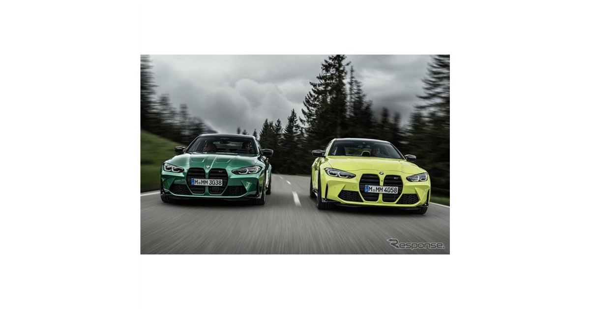 BMW M3 新型と M4 新型、480馬力のMTと510馬力のATがドリフト対決 