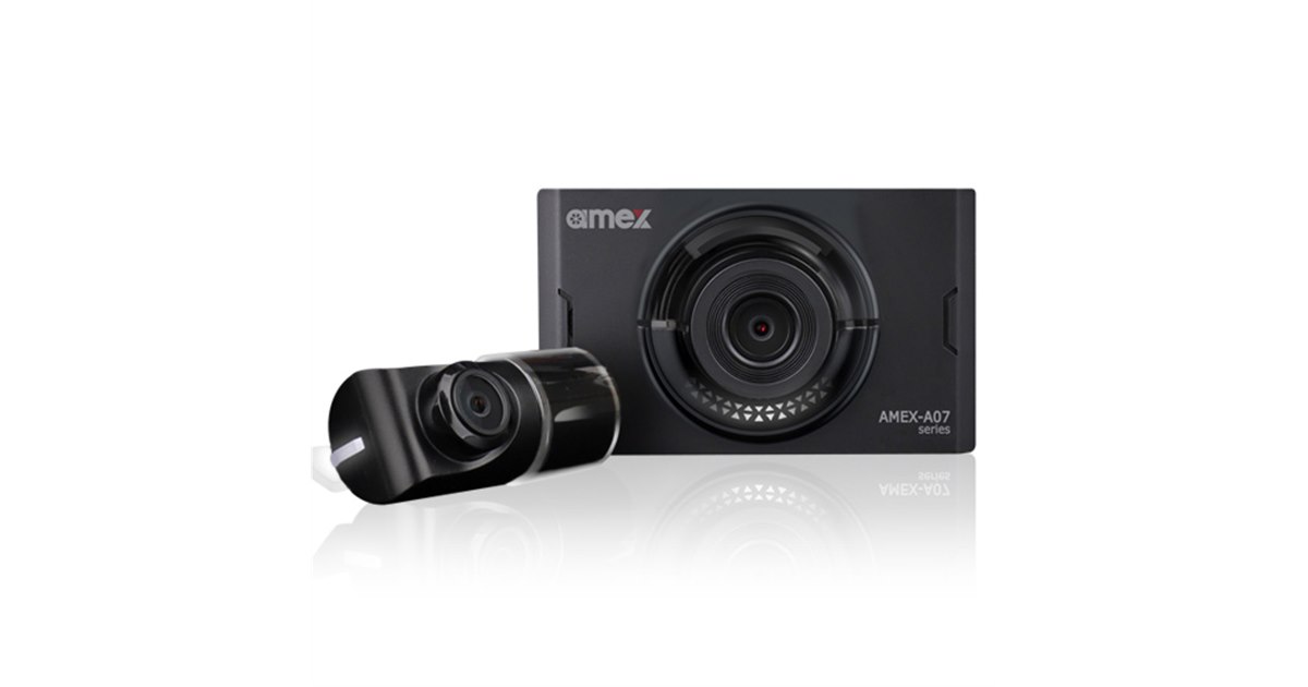 ドライブレコーダー前後カメラfullHD200万画素 AMEX-A07W 黒 ドライブレコーダー AMEX-A07P/AMEX-A07PW｜株式会社青木製作所