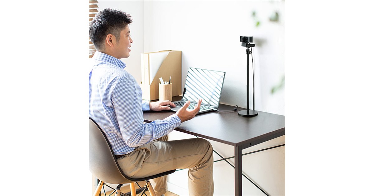 サンワ、高さ・角度を調節できるWEBカメラ用スタンド「200-DGCAM023