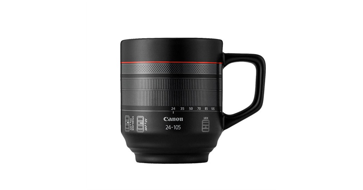 キヤノン、RFレンズ「RF24-105mm F4 L IS USM」モチーフのマグカップ