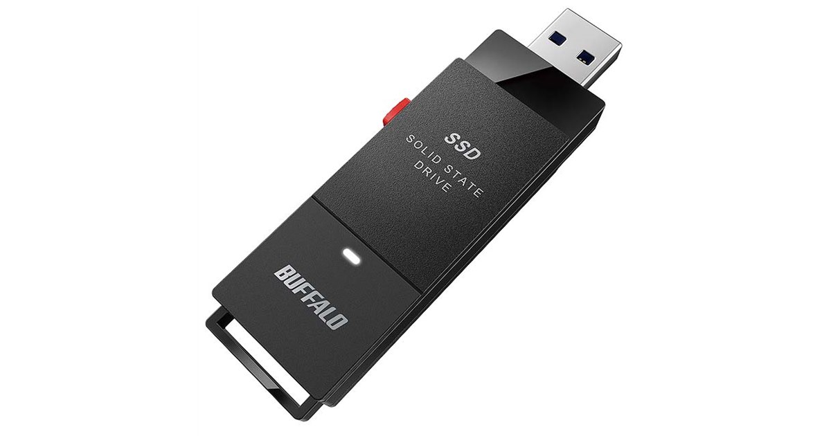バッファロー、リード速度約600MB/sを実現したスティック型外付けSSD
