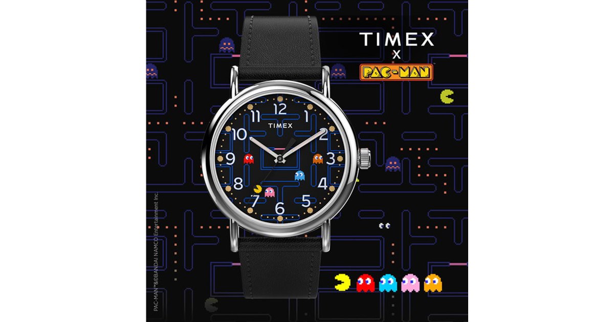 パックマン×タイメックスのコラボウォッチに第2弾、暗闇で文字盤全面が