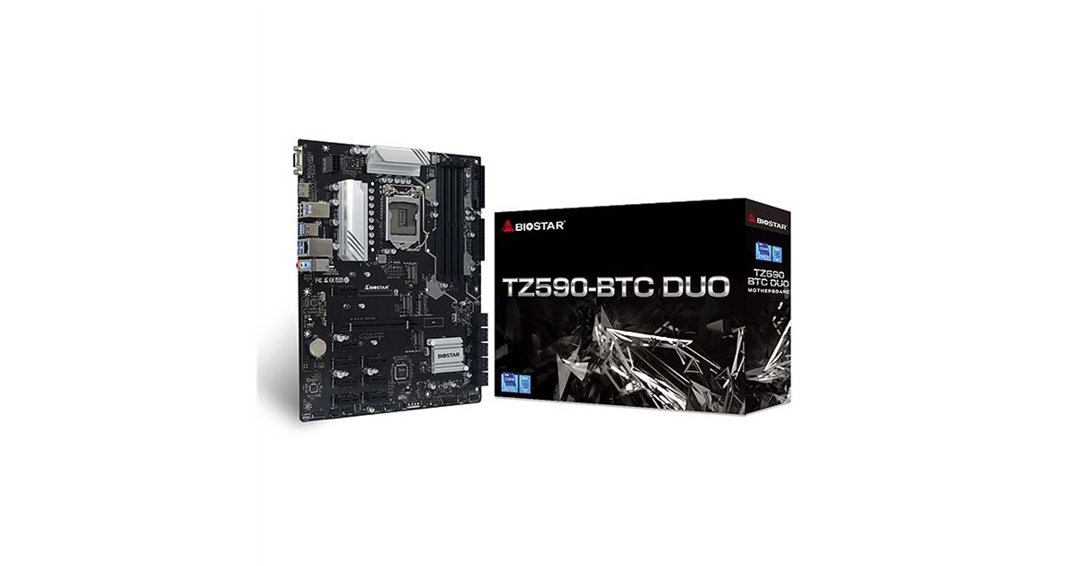 BIOSTAR、9枚のビデオカードを装着できるマイニング向けマザー「TZ590
