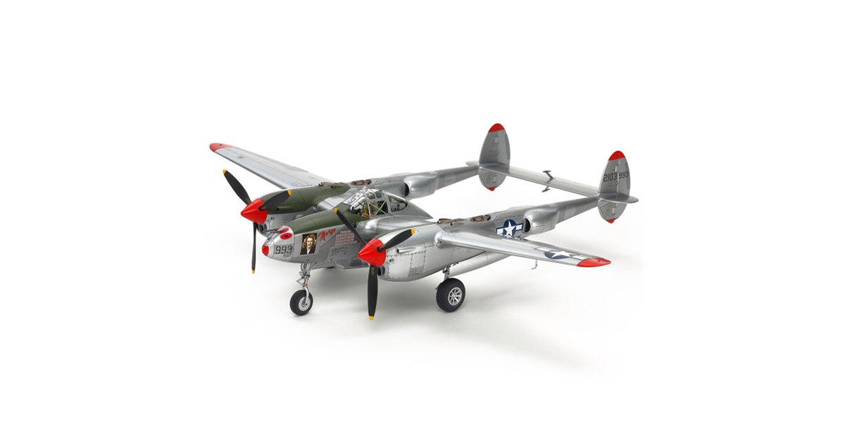 タミヤ、エースパイロット搭乗機マーキングを収録した「P-38J