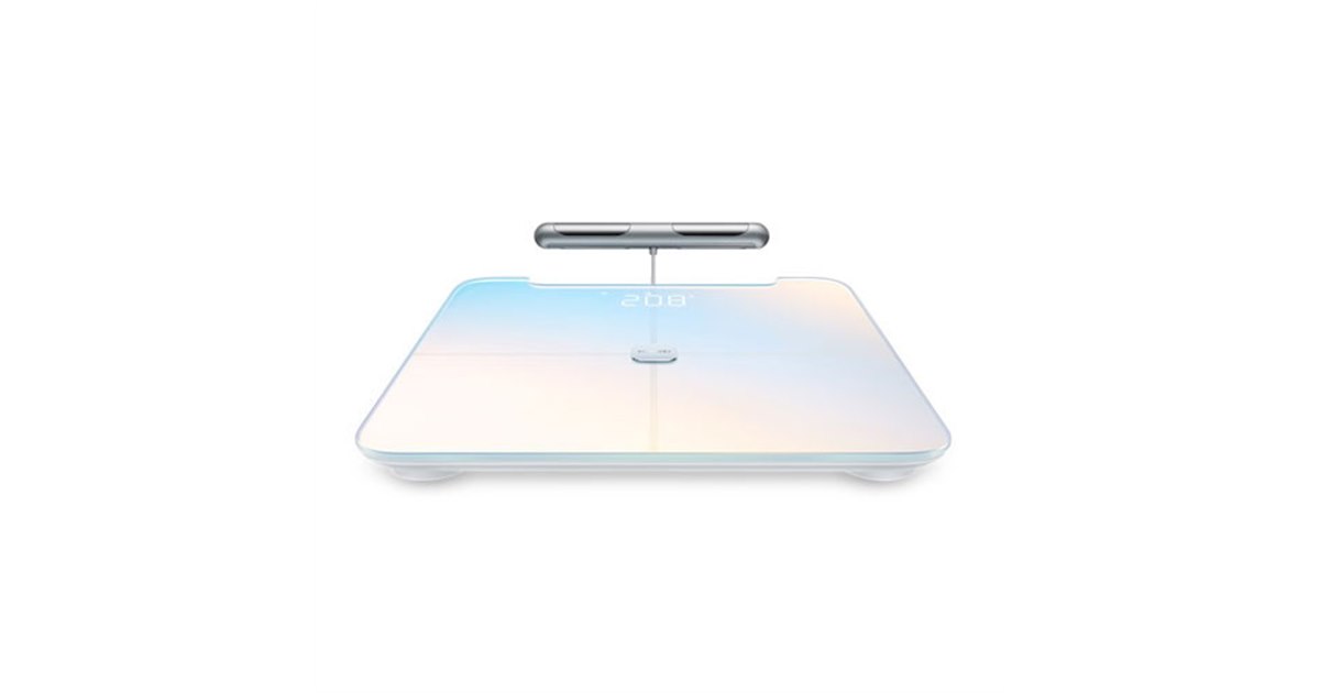 手足の接触部に8つの電極を搭載した体組成計「HUAWEI Scale 3