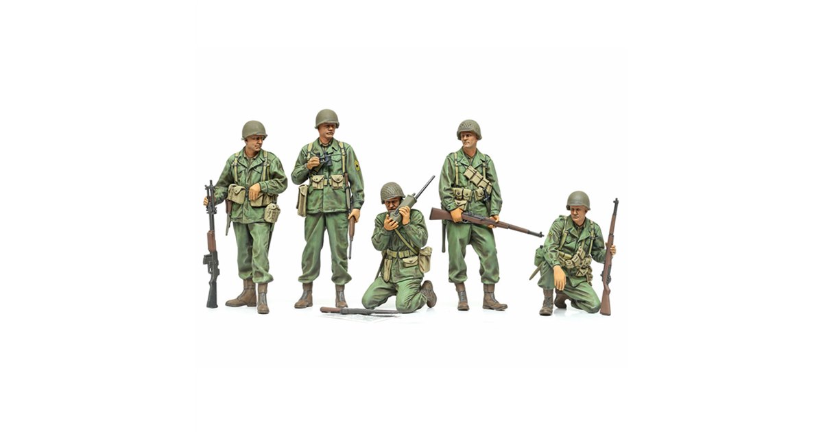 タミヤ「1/35 アメリカ歩兵偵察セット」が本日7/9発売、5体セットで