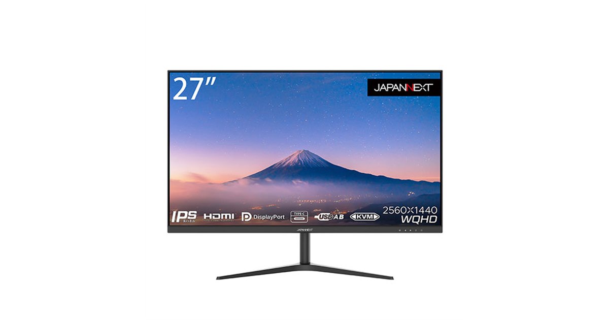 JAPANNEXT、KVM機能を搭載した27型WQHD液晶ディスプレイ - 価格.com