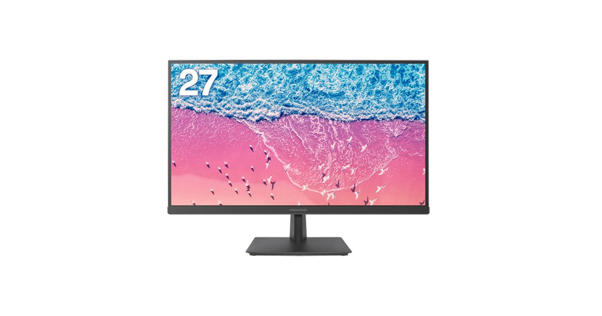 グリーンハウス、2560×1440表示に対応した27型液晶ディスプレイ「GH