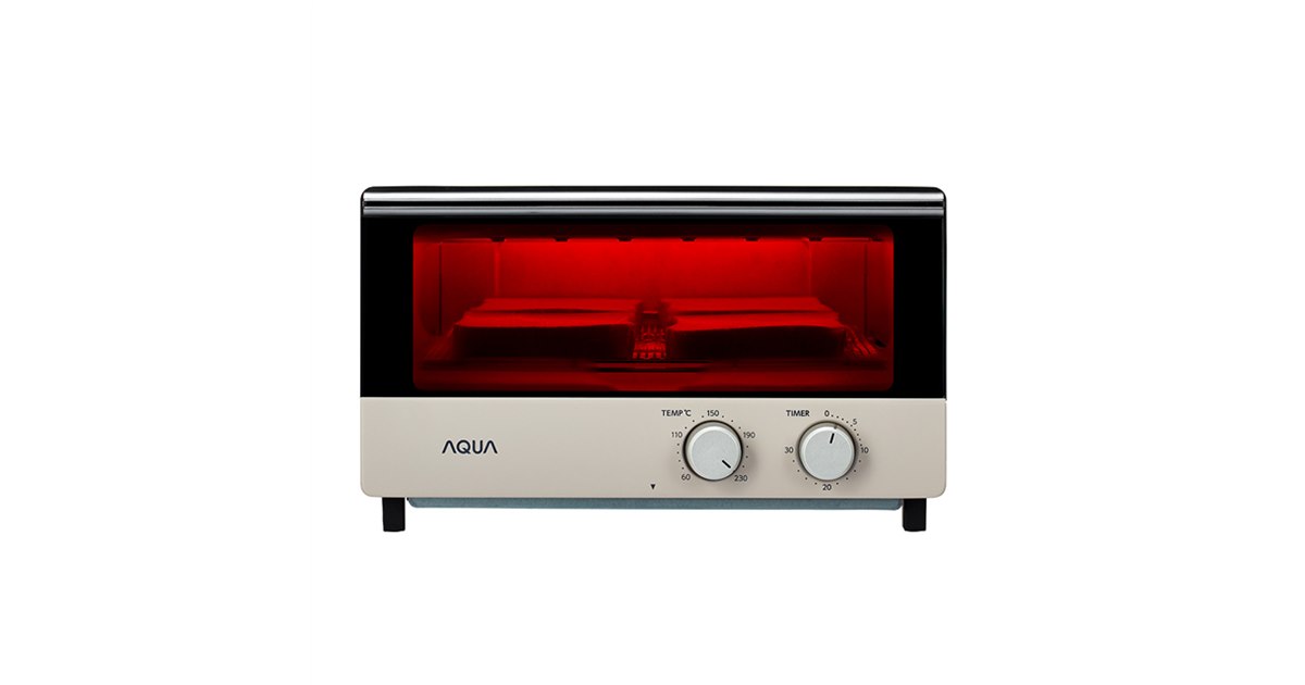 AQUA オーブン AQT-WT2 1000W AQUA、スペースに合わせて選べる縦型と横型のオーブントースター