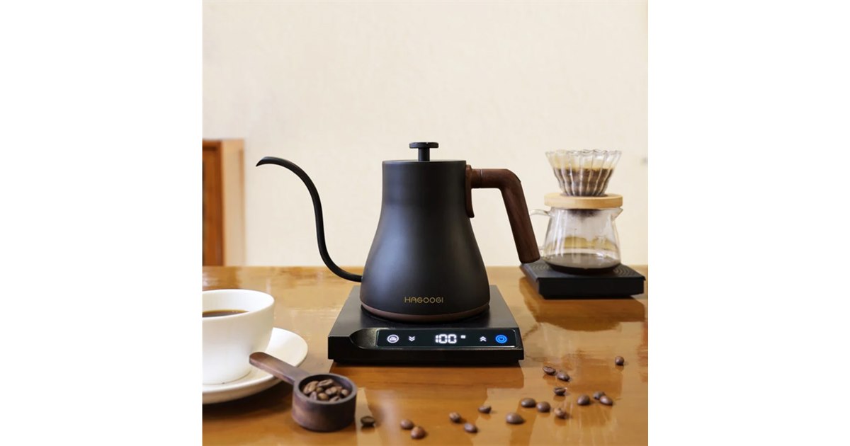 higo.0205.kyomiyako  HAGOOGI、40～100度の温度設定が可能な容量0.6Lの電気コーヒーケトル