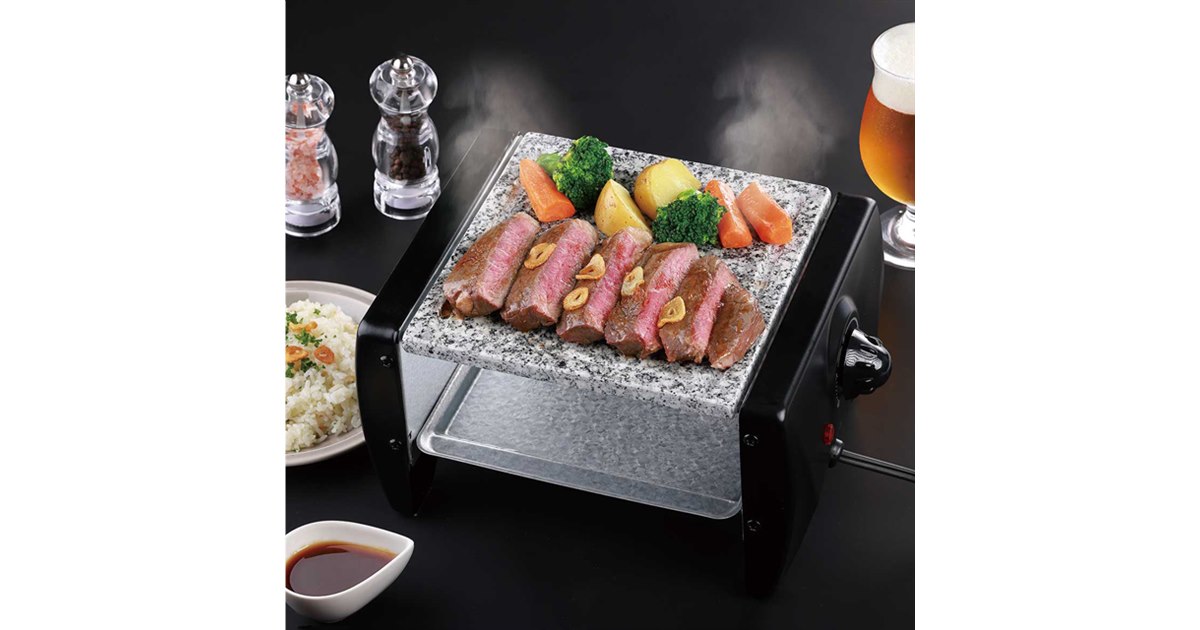 厚さ約1.5cmの天然花崗岩プレートを採用した「ジャンボ石焼肉グリル
