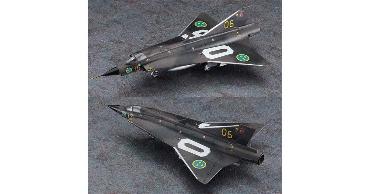 スウェーデン空軍のJ35Fドラケン戦闘機を1/72スケ－ルで再現