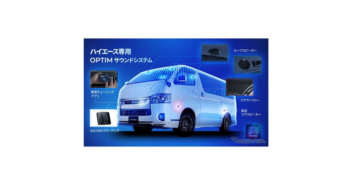ハイエースのサウンド空間を最適化、アルパインが8スピーカー＆DSP