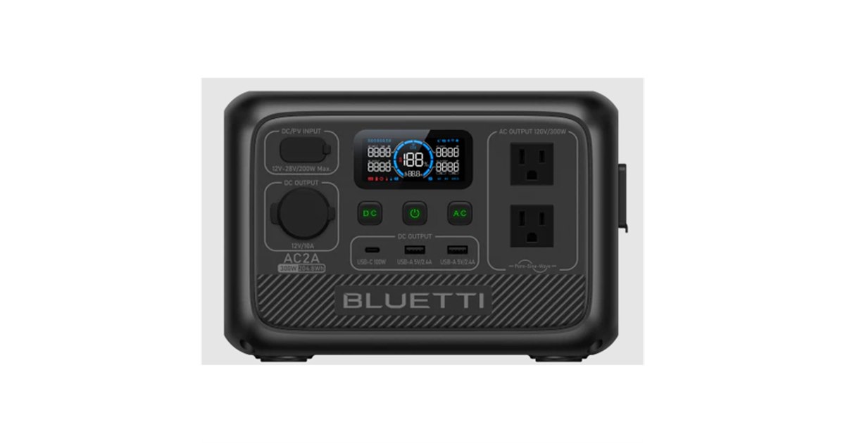 BLUETTI、容量204Whで重量3.6kgのコンパクトなポータブル電源「AC2A