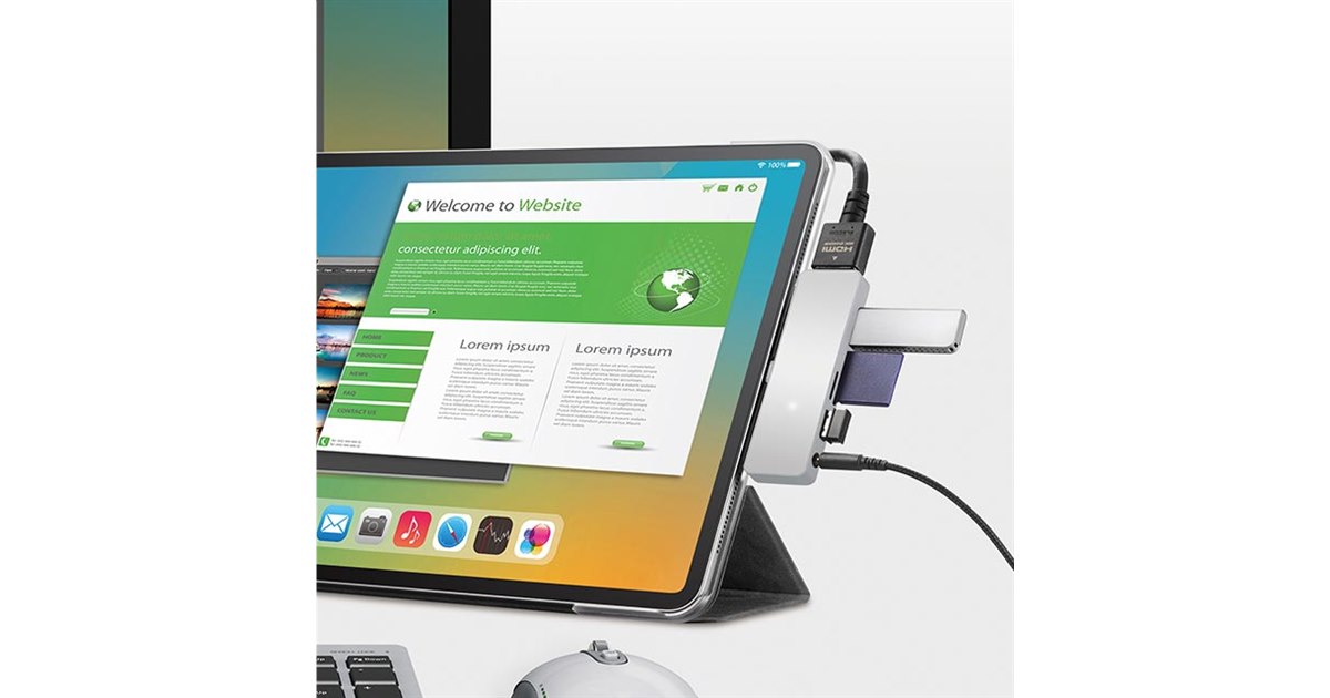 Type-C対応iPad/iPhoneをPCのように拡張できるドック”にシルバー