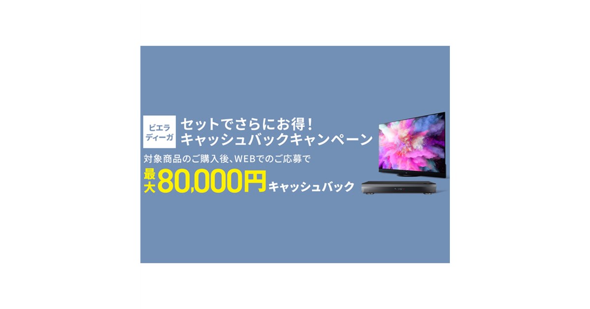 最大80,000円還元、ビエラ/ビエラ＋ディーガのセット購入キャンペーン11月17日開始 - 価格.com