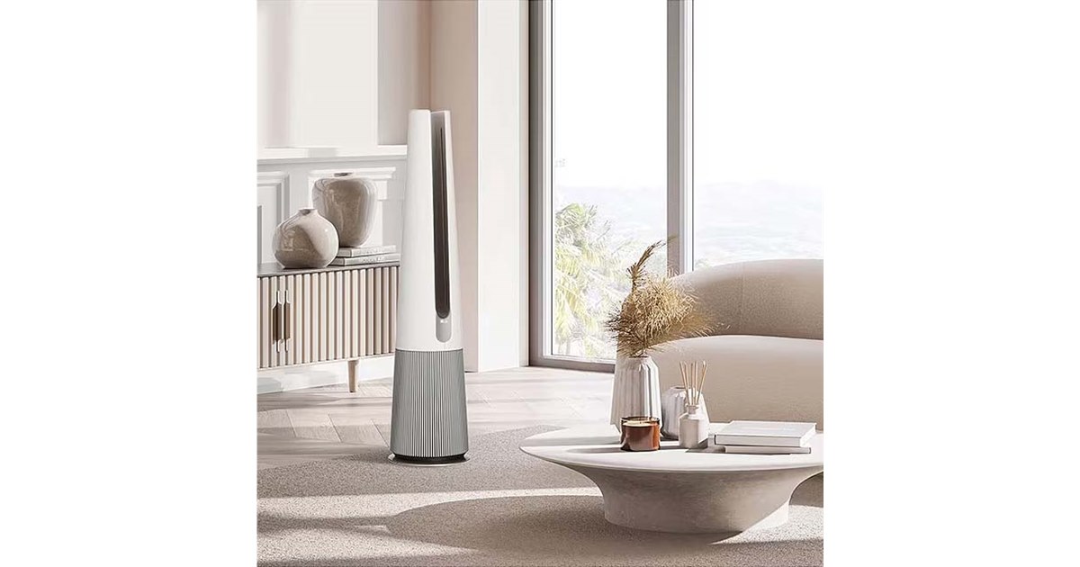 LG ベージュ 3in1 空気清浄送風機 PuriCare AeroTower LG、温風・送風機能付き3in1空気清浄機「PuriCare AeroTower
