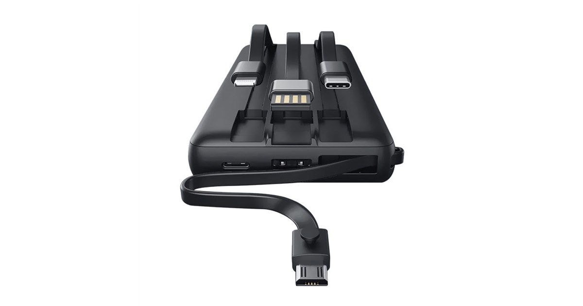 microUSB/Type-C/Lightningケーブル付き20000mAhモバイル