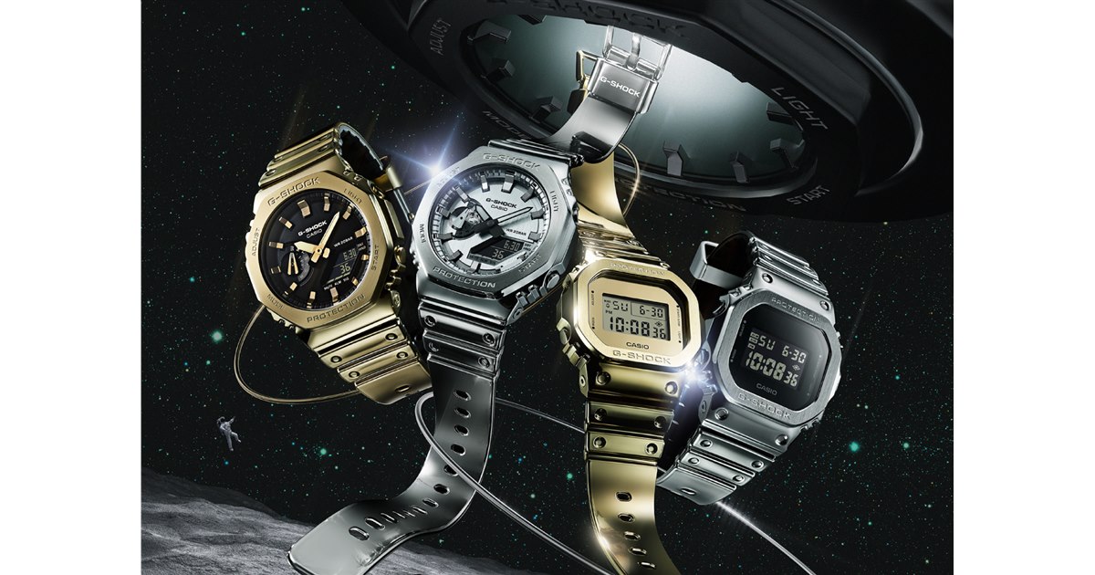G-SHOCK」より、タフシリコーンバンド採用の「FINE METALLIC