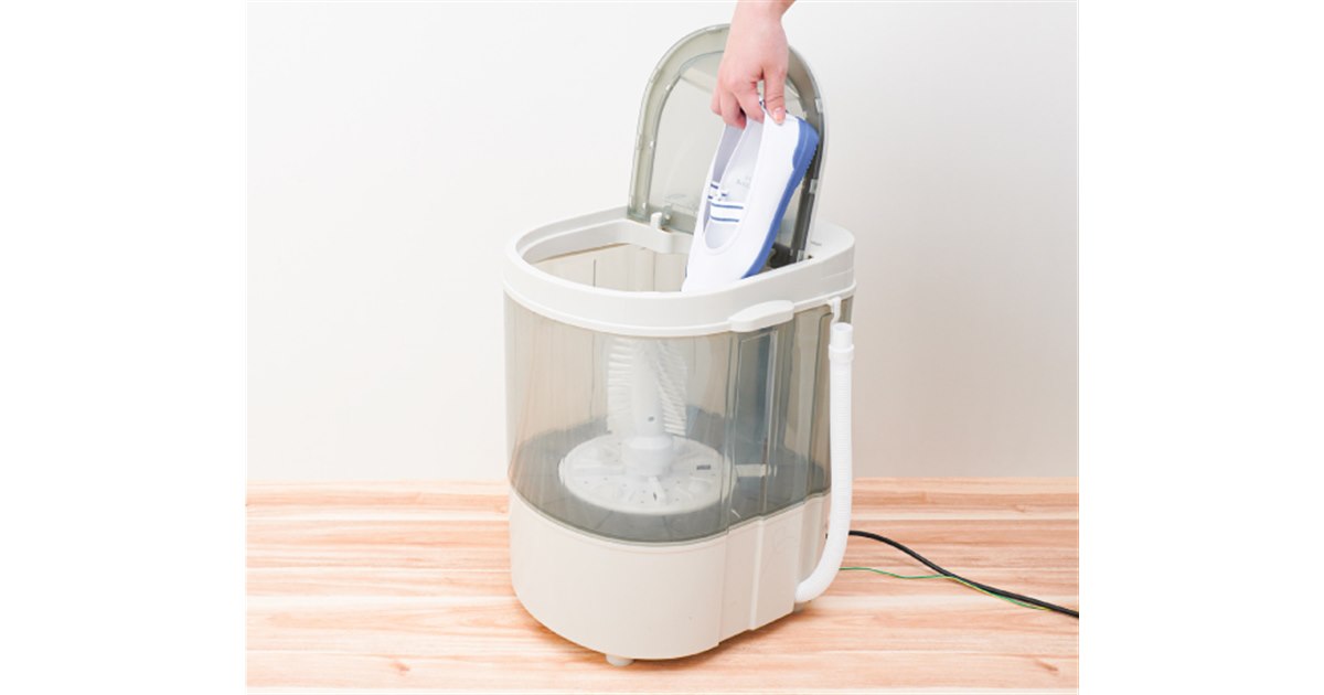 サンコー、「ソフトコース」を搭載した靴専用ミニ洗濯機「靴洗いま専科