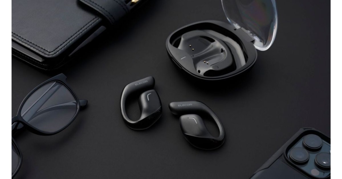 ELECOM - ELECOM　オープンイヤー型ワイヤレスヘッドホン　LBT-OWS01BK　スモーキーブラック オープンイヤー型ワイヤレスヘッドホン - LBT-OWS01BK