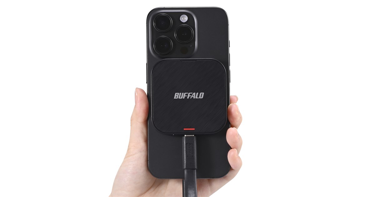 【新品・未開封】BUFFALO MagSafe対応 ポータブルSSD 1TB バッファロー、MagSafe対応でProRes撮影映像を直接記録できるSSD