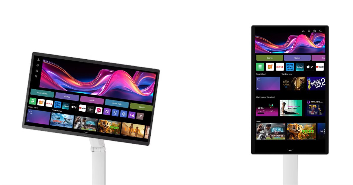 LG、Web OS搭載の31.5型4Kモニター＋フレキシブルスタンド付属の