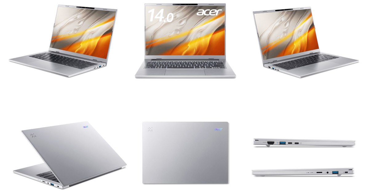 エイサー、最大約18.5時間駆動する14型WUXGAノートPC「A14-61M-F56Y