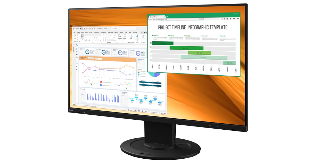 EIZO、標準消費電力8Wを実現する23.8型フルHDディスプレイ「FlexScan