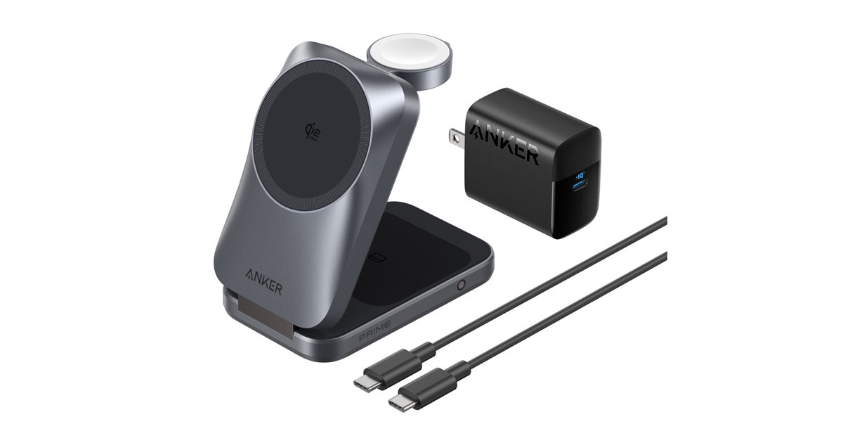 Anker、ファンを内蔵したQi2 25W出力の3in1ワイヤレスUSB充電器「Prime