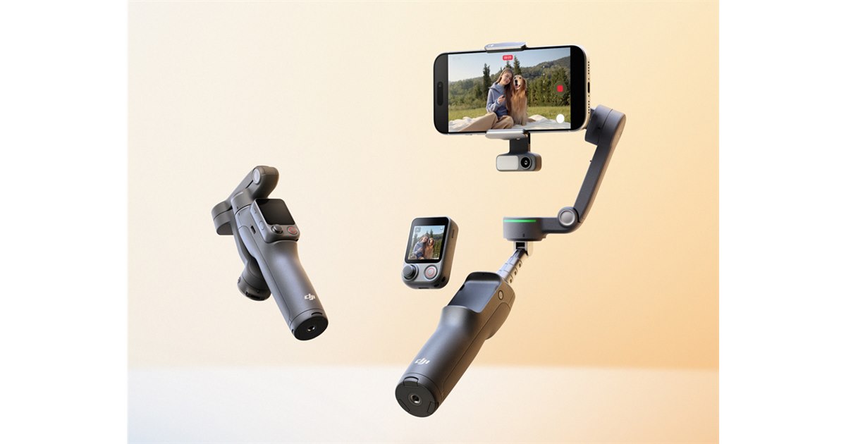 DJI、着脱式画面付きリモコンで遠隔操作も可能な新型スマホジンバル