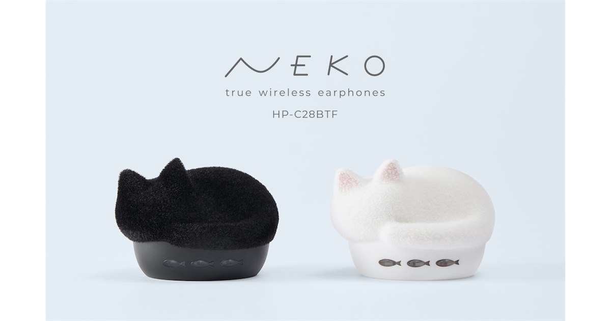 ラディウス、猫モチーフの完全ワイヤレスイヤホン「NEKO true wireless