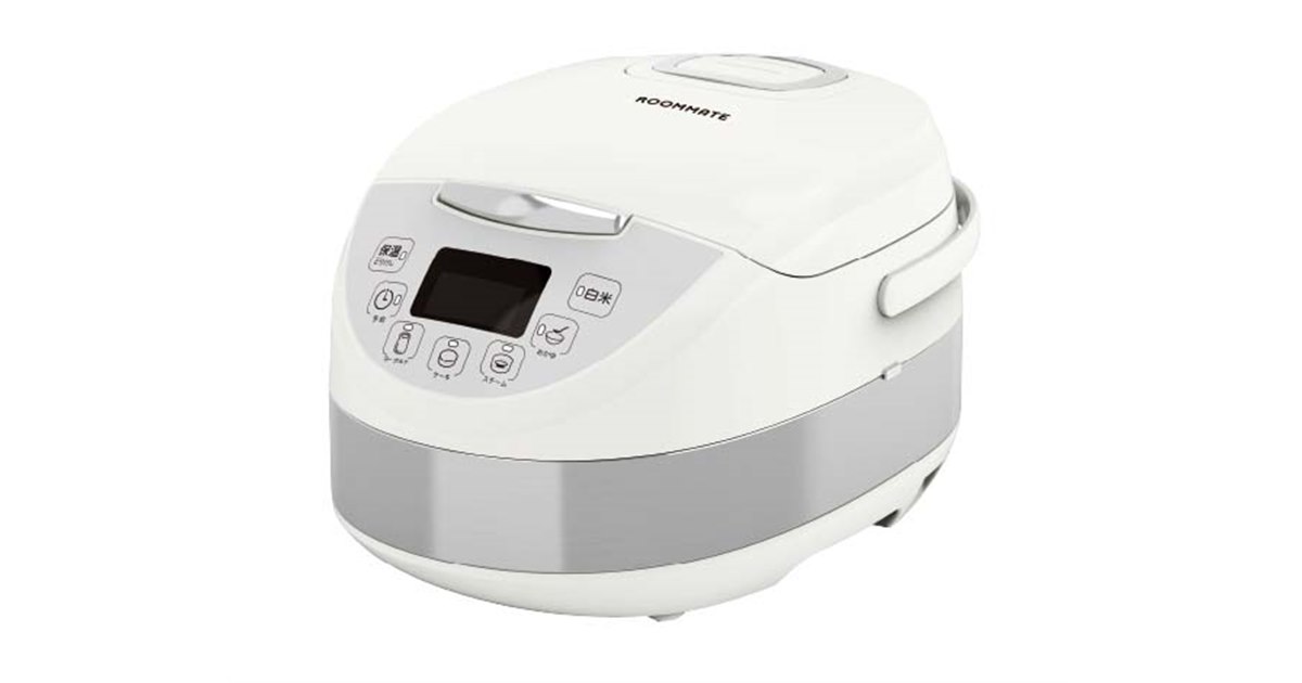 ホワイト 丸型 炊飯器 ダイアモンドヘッド、蒸し料理にも対応するマイコン式炊飯器「一升炊き