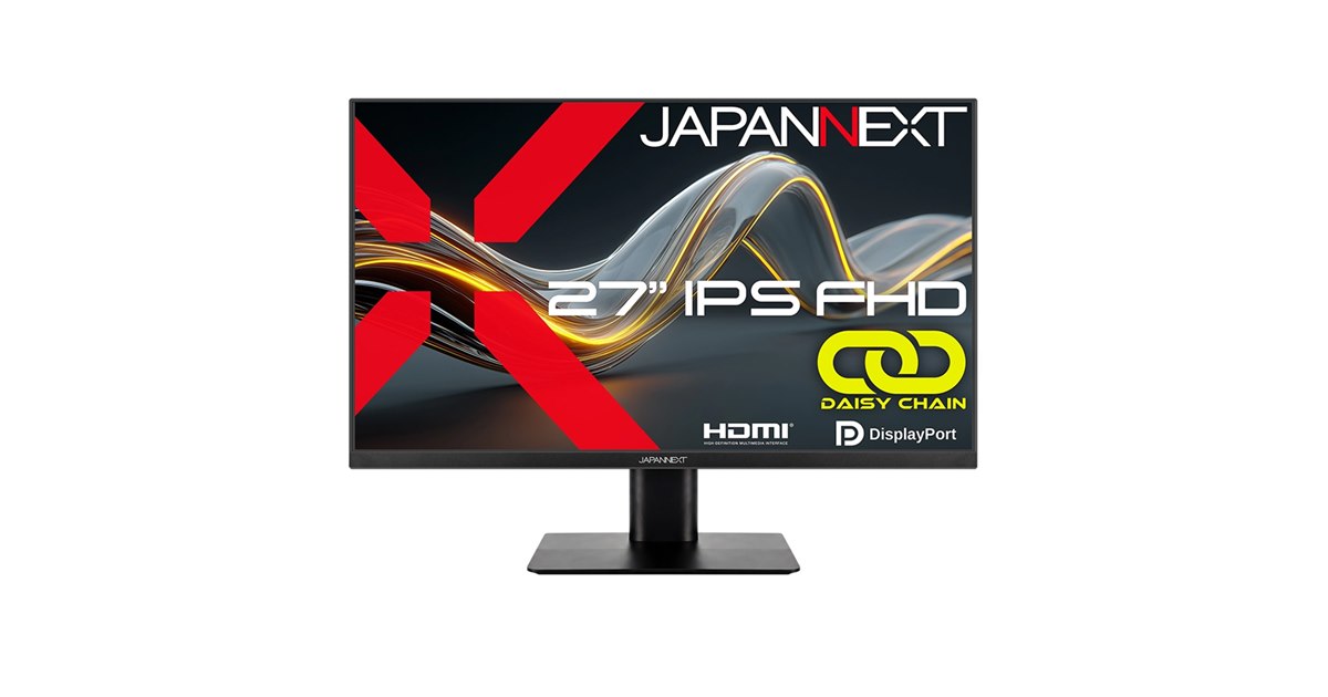JAPANNEXT、デイジーチェーン対応の27型液晶モニター「JN-IPS27F-D