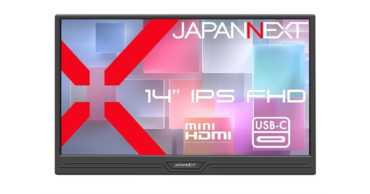 JAPANNEXT、重さ約800gで薄型設計の14型フルHDモバイルモニター「JN-MD