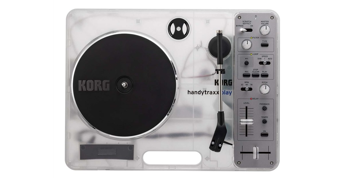 atmosとKORGがコラボ、透明なポータブルレコードプレーヤー